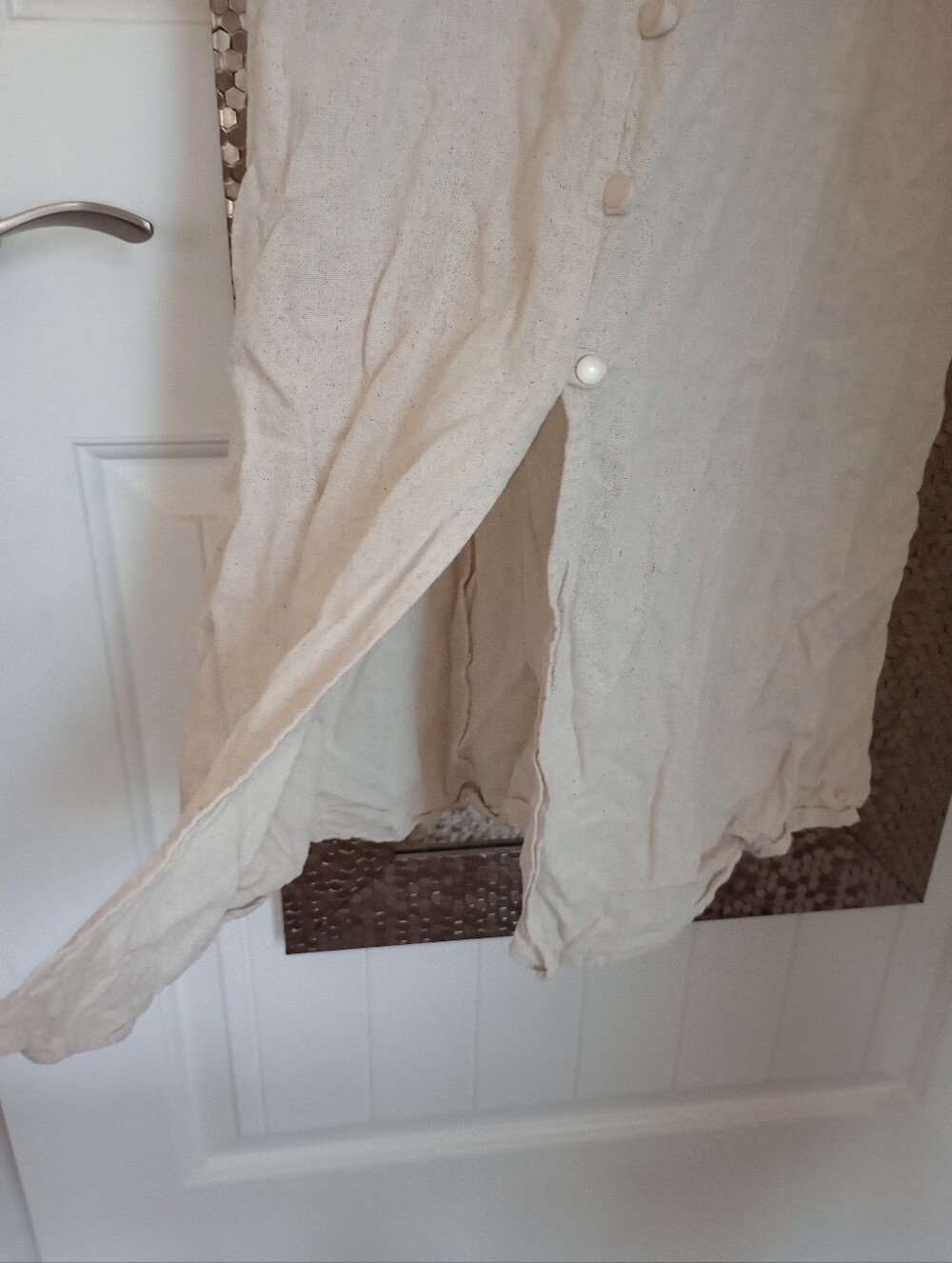 Monteau Linen Blend Button Front Midi Dress - Picture 3 of 7